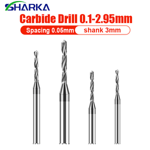 Forets en carbure monobloc SHARKA 0.1, forets hélicoïdaux HSS 0.2, 0.3, 0.4, 0.5, 0.6, 0.7, 0.15, 0.25, <span class=keywords><strong>micro</strong></span>-forets 0.35, 0.45, 0.55, 0.65, 0.75 - Product Image 1