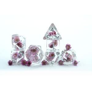 Набор прозрачных многогранных Кубков с мягкими краями и красными цветами, полимерный материал для игр - Product Image 2