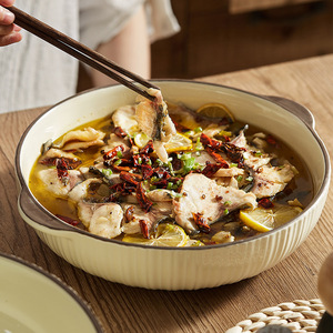 Poisson <span class=keywords><strong>choucroute</strong></span> en céramique grand <span class=keywords><strong>pot</strong></span> bol ménage tranches de porc bouilli bol <span class=keywords><strong>à</strong></span> soupe amphore Mao Xuewang poisson bouilli bol spécial - Product Image 3