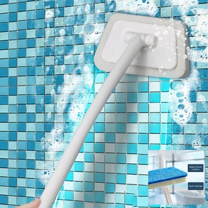 Replaceable <b>Long</b> <b>Handled</b> Bathtub Brush Wall Tile <b>Sponge</b> Brush <b>Sponge</b> Head Cleaning Brush for Household - Product Image 1