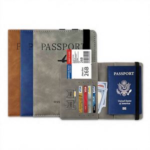 Porta Pasaportes de PU con Bloqueo RFID Anti-Robo, Organizador de Documentos y Banda Elástica de Viaje con Diseño Transparente, Entrega Rápida - Product Image 4