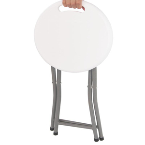Sillas Plegables Redondas de Plástico y Hierro Blanco para Playa y Parque - Product Image 1