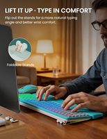 Clavier et souris ergonomiques sans fil rétroéclairés RGB 2,4 G silencieux, rechargeables pour Windows/Linux/Chrome/Mac, ordinateur portable, PC - En stock