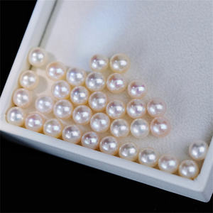 ไข่มุกน้ำจืดไข่มุกธรรมชาติสีขาวผิวเรียบ7-7.5มม. การทำเครื่องประดับแวววาวที่แข็งแกร่ง - Product Image 3