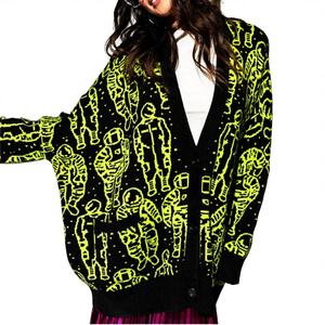 Suéter Cárdigan de Punto para Mujer, Marca Tiki Taka Sports, Otoño, Color Sólido, Casual, Cuello en V, Manga Larga, 300g, Transpirable, Viscosa, Directo de Fábrica - Product Image 3