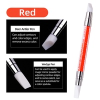 RISYAL Stylo de sculpture en silicone double-embout pour nail art, outil multifonctionnel pour le gaufrage creux, l'application de poudre miroir et les autocollants