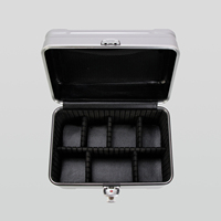 À la mode 13 pouces noir/rouge/argent PC boîte à ongles pour Salon Durable cosmétique organisateur Support personnalisation Portable étui de maquillage