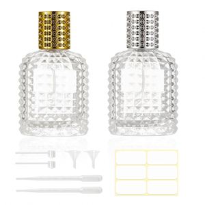 Atomizador de Perfume Portátil de Vidrio de Alta Calidad de 30 ml, Botella con Grabado en Color Dorado y Negro, Diseño Exquisito para Fragancia Corporal Femenina - Product Image 1