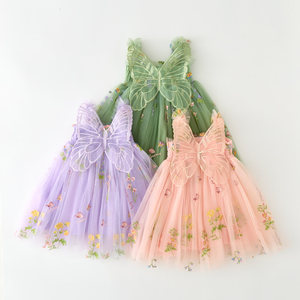 2025 estate abiti da bambina in Tulle floreale ricamato per festa di compleanno per bambini senza maniche abito Tutu per bambine e bambine - Product Image 5