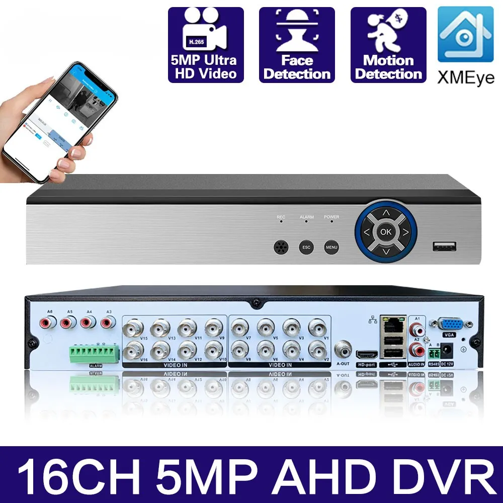 Xm 6 In 1 H.265 16ch 5mp Ahd Dvrボード監視セキュリティCctvレコーダーXvi Ahd Tvi Cvi CvbsIpカメラXmeyeDvrシステム