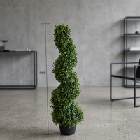 Arbre en spirale artificiel de 120 cm, type Milan, éco-responsable, feuilles vertes réalistes, décoration intérieure et extérieure pour mariage