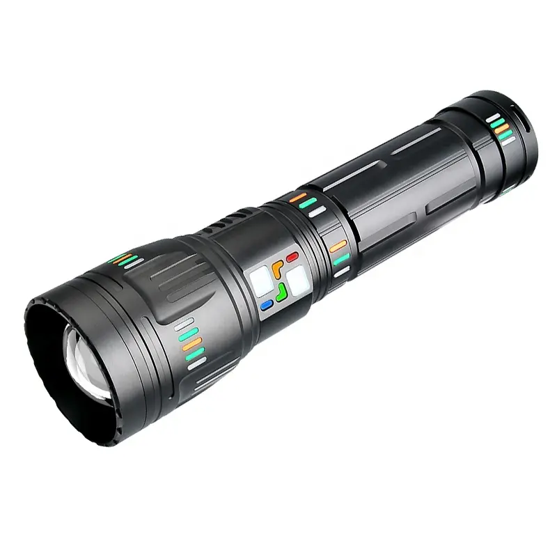 Linterna Led láser antorcha recargable de largo alcance blanca con 8 piezas 18650 batería 14,4 V M80 Led Chip 10 aleación de aluminio 80 Zoom