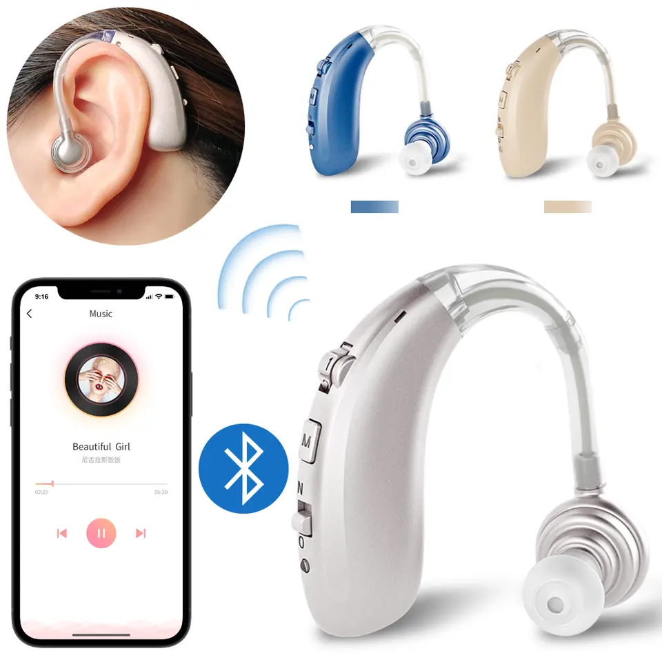補聴器ゴールドサプライヤーさまざまな種類の補聴器Bluetooth機能を備えた難聴のためのデジタル補聴器