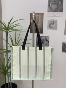 Custom Printed Striped <b>Canvas</b> Women's Tote <b>Bags</b> 45x36x10cm <b>Large</b> Capacity Tote <b>Bag</b> Waterproof Shoulder Handbag Travel Beach <b>Bag</b> - Product Image 6