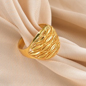 Anillos de Joyería Fina Ajustables Chapados en Oro de 18K con Diseño Floral Hueco Vintage Elegante para Mujer - Accesorio de Joyería al por Mayor - Product Image 3