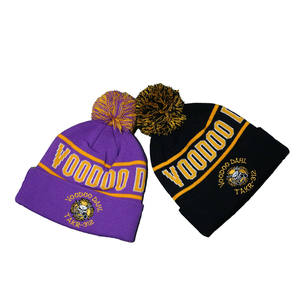 Conjunto de Invierno de Punto Acrílico Jacquard Personalizado Premium con Gorro con Pompón y Bufanda para Aficionados al Fútbol, Uso Diario al Aire Libre - Product Image 6