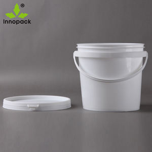 4L Recyclable Plastic Pails <b>with</b> <b>Lid</b> and Handle Customized Color ISO Certified for Paint and <b>Ice</b> Cream Containers - Product Image 5