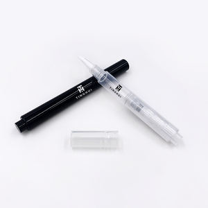 Envase vacío de plástico transparente blanco, negro, rosa de 2-5ml con tapa de rosca y pincel giratorio para aceite de cutículas, esmalte de uñas y brillo labial. - Product Image 4