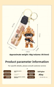 Dessin animé Anime sac à dos pendentif porte-clés exquis résine poupée griffe Machine petits cadeaux pour hommes femmes en gros pour plastique caoutchouc - Product Image 6