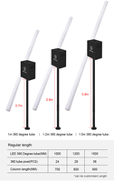 Tube lumineux LED RGB programmable rotatif à contrôle DMX512, classé IP65, en matériau PC, avec faisceau pour événements scéniques et discothèques