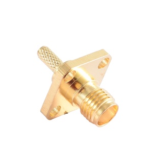 Jcak 12.7sq mạ Vàng uốn mặt bích gắn 4 lỗ 50ohm uốn cho rg316 Cáp 8.6mm Khoảng cách trung tâm cho các ứng dụng RF - Product Image 2