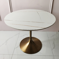 Table Basse Ronde Moderne en Métal, Table d'Appoint Haute pour Canapé et Chambre, Idéale pour Réunions et Négociations, Tables à Thé Durables