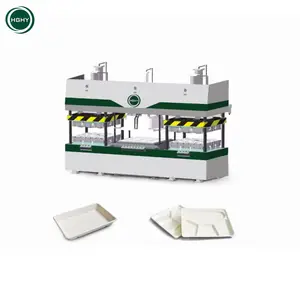 Hghy Fabriek Papier Plaat Voedsel Doos Machine Lage Prijs Suikerriet Servies Papier Gegoten Bagasse Pulp Lunchbox Making Machine