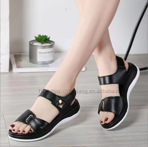 NEW Retro Latest Ladies Slippers Flat Dress <b>Shoes</b> Fashion Design New Model Wedge Women Sandals - Product Image 1