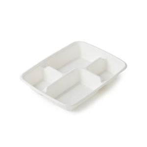 Boîte à bento biodégradable de qualité alimentaire, plateau rectangulaire pour sushis en bagasse japonaise - Product Image 4