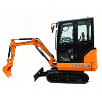 Mini-pelleuse chenillée 2 tonnes CDM6020 neuve de Chine avec godet inclinable, godet à pince, moteur et pompe