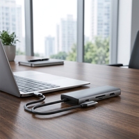 Docking Station OEM ODM 11 Port Tipe-C ke Display Port RJ45 1000M PD 100W USB 3.0 Hub Casing Aluminium Alloy 11 in 1 USB-C Hub