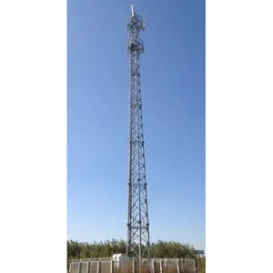 Columna de estructura de acero con celosía Angular, Radio de comunicación de 3 patas, Isp de 3 patas, antena galvanizada independiente, torre de 100 metros