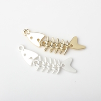 Haute popularité poisson os forme pendentif personnalisé mer Animal en alliage de Zinc charme pour les filles bijoux à bricoler soi-même résultats et composants