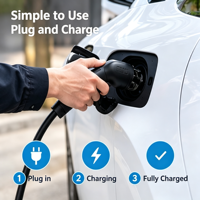 Borne de recharge murale domestique 7 kW, prise Type 2, monophasé AC, voyant LED, étanche IP65, pour maison, garage, cour