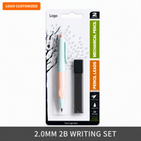Crayon mécanique ZHUOPIN OEM 2,0 mm 2B, jeu de recharges de mine 90 mm, kit d'écriture 2-en-1 en graphite polymère de haute qualité pour l'école et le bureau, idéal comme cadeau
