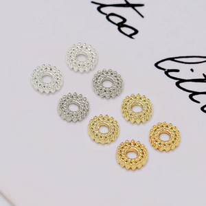 Separadores de cuentas redondos de 6 mm chapados en oro de 18 quilates para la fabricación de pulseras, componentes de joyería DIY - Product Image 2