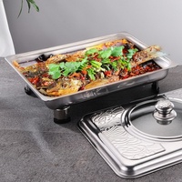 Vente chaude Hôtel Restaurant Chauffe-plats Service de buffet en acier inoxydable Chauffe-plats avec couvercle