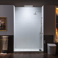 Panneaux muraux de douche SMC en gros d'usine, kit de 3 panneaux étanches pour la rénovation de salle de bain