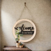 Plaque de porte en bois multifonctionnelle, décoration murale pour la maison