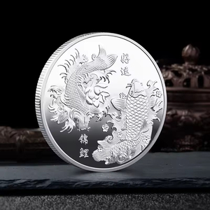 Pièces de monnaie chinoises en métal, artisanat animalier, pièce porte-bonheur en or et argent, pièce de monnaie en argent couleur or, pièce de monnaie en argent pour la vente en gros - Product Image 4
