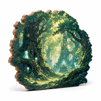 Aimants de réfrigérateur personnalisés en MDF 3D avec illustration Isekai, découpés au laser multicouche
