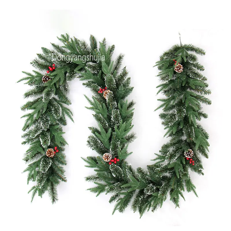 Wholesale custom PE Pine Needles Christmas Rattan garland ristmas holiday products Party supplies pine cone decoration