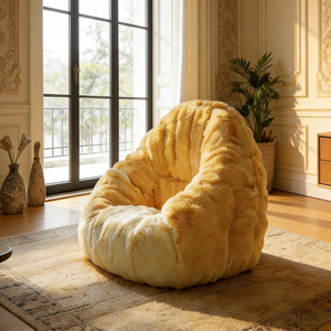 เก้าอี้โซฟาเดี่ยวทรงมงกุฎสับปะรดสีเหลืองครีม นุ่มสบาย เหมาะสำหรับห้องนั่งเล่น ห้องนอน น่ารัก ผ่อนคลาย - Product Image 4