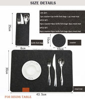 Set de table rectangulaire moderne en feutre, épaisseur 3 mm, écologique, lavable, réutilisable, non toxique, décoration de table pour la maison