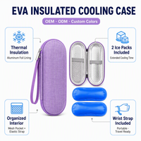 Étui isotherme antichoc en polyester rigide et EVA pour stylo à insuline, portable, pour voyage, avec fermeture éclair, personnalisable, nouveau, OEM, vente en gros
