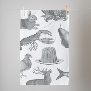 Essuie-tout en coton imprimé sur mesure pour collections d'œuvres d'art en gros avec étiquettes de marque et tissu de cuisine lavable - Product Image 1