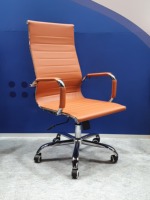 Chaise de bureau ergonomique pivotante confortable au design moderne et luxueux en PVC, réglable, pour la maison et le bureau