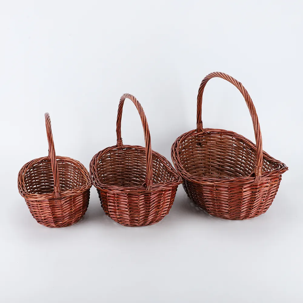 Panier de pique-nique en osier, panier de rangement en bois, ensemble de panier de pique-nique de luxe pour 4 personnes