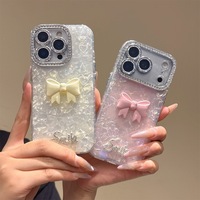 Coque de téléphone portable 3D Papillon Nœud Laser Amour pour iPhone 16 Plus 17 Air 18 14 Pro Max Coque Arrière Antichoc