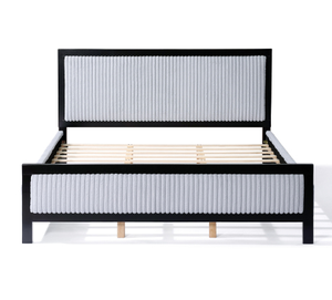 Luxury Modern Adjustable Wooden King Bed <b>Frame</b> with Soft Upholstery <b>Oak</b> Finish-Apartment-Friendly Bedroom Furniture - Product Image 6